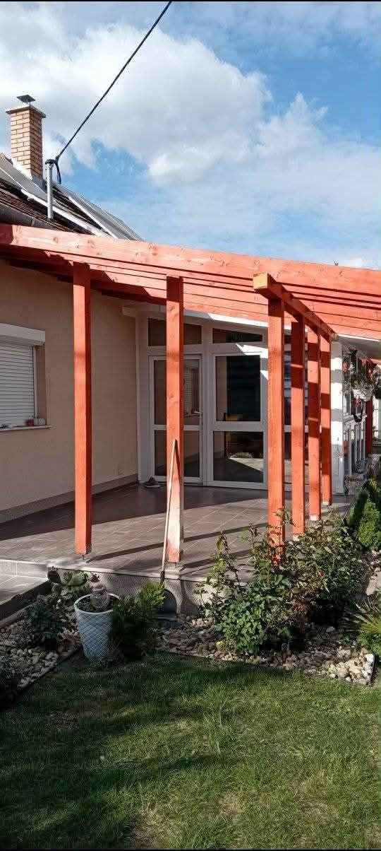 Terasz faszerkezet, fa pergola
